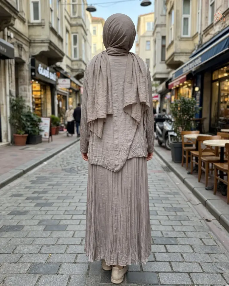 26Y949 Ceremony Etekli Takım 1 beden 36-38 - Vizon