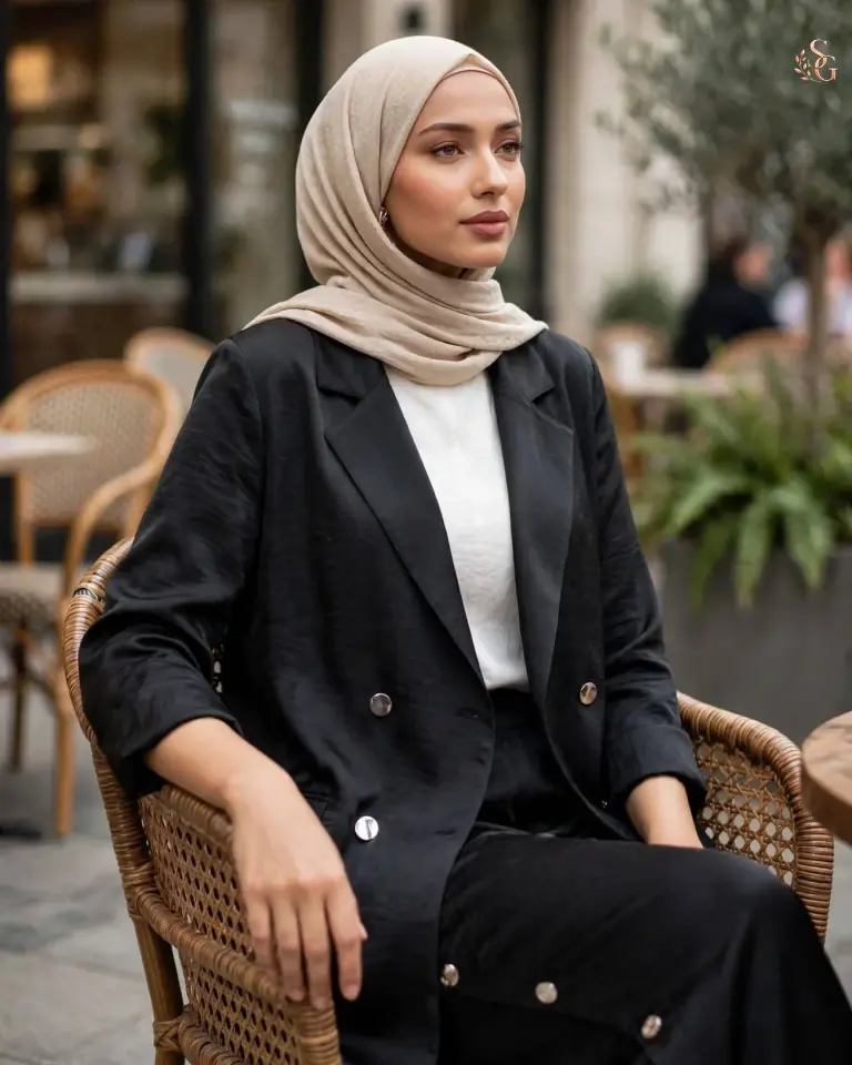 26Y853 Sapphire Kruvaze Ceket 1 beden 38-40 - Siyah