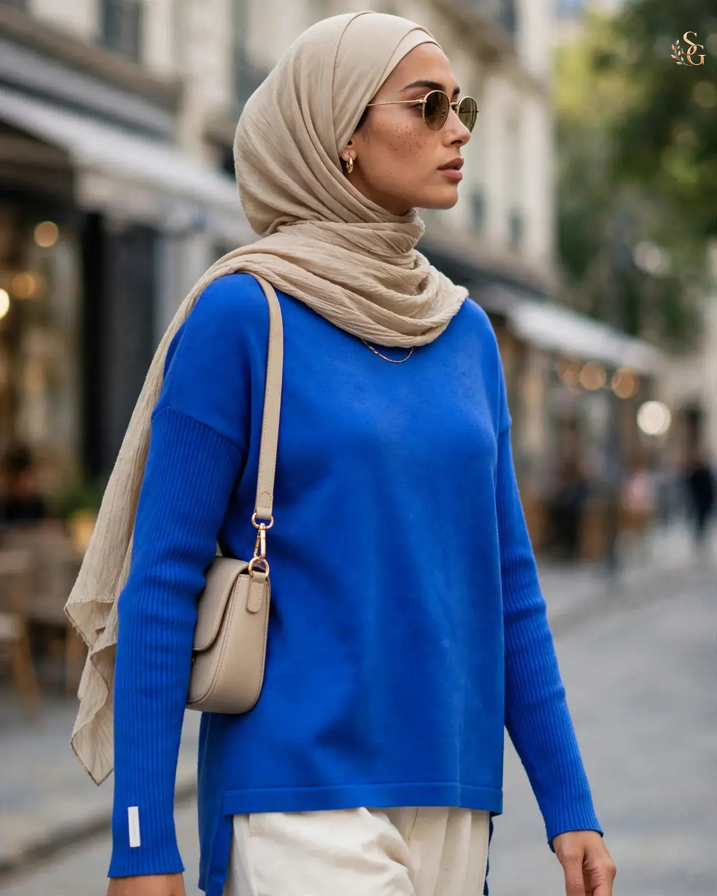Süssü Yarım Balıkçı Yaka Triko Bluz – Saks Mavi | 122