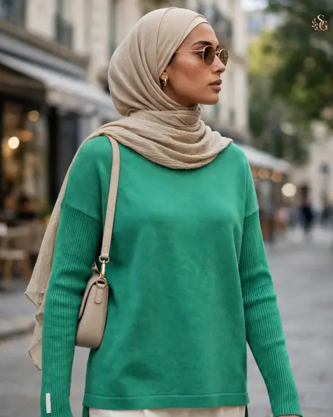 Süssü Yarım Balıkçı Yaka Triko Bluz – Yeşil | 122