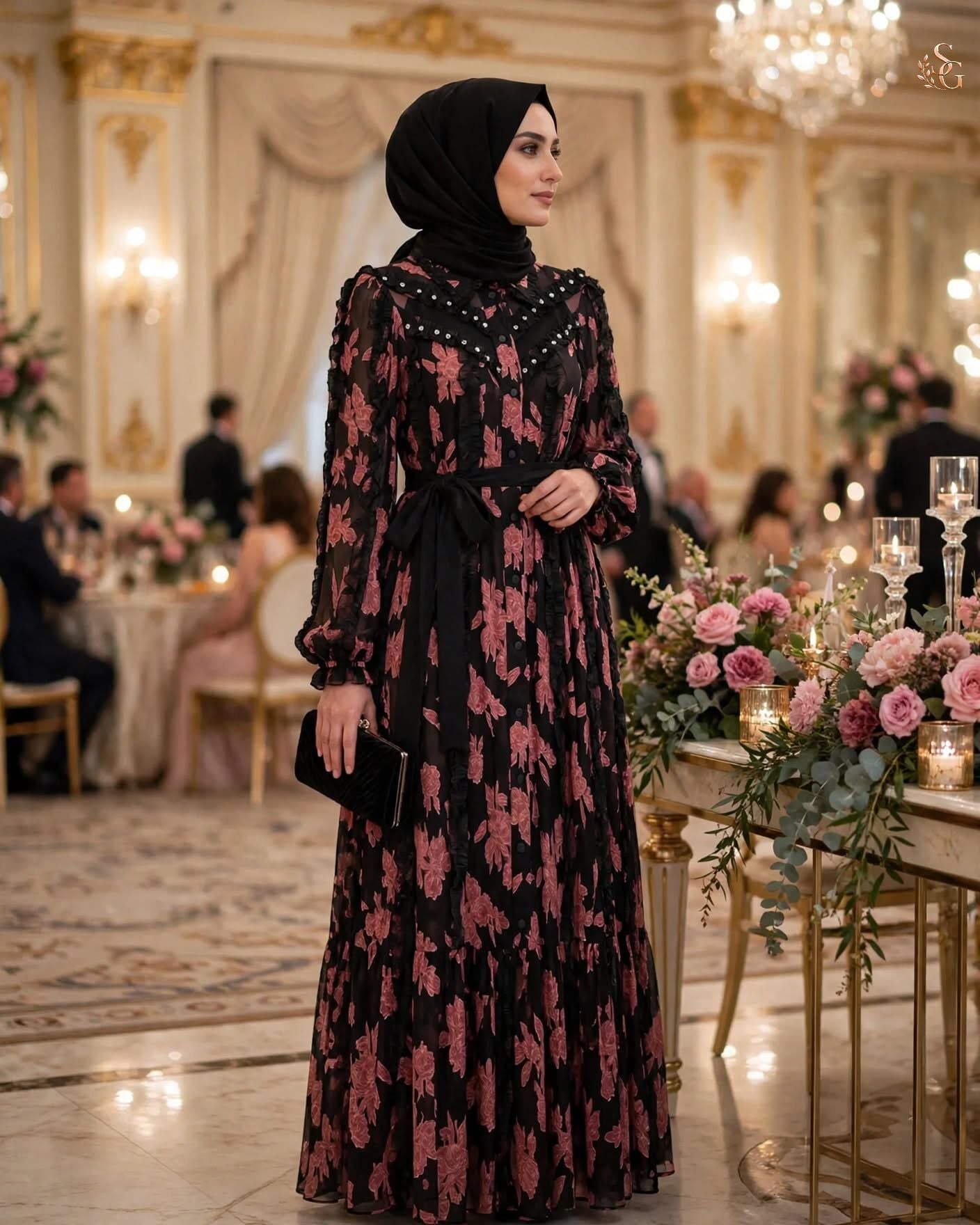 İthal İpek Elbise Pembe - Standart beden 38-44