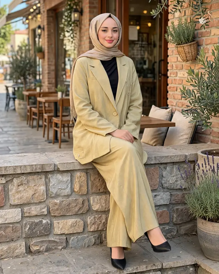 Dubai İşlemeli Ve Kraşlı Ceketli Takım