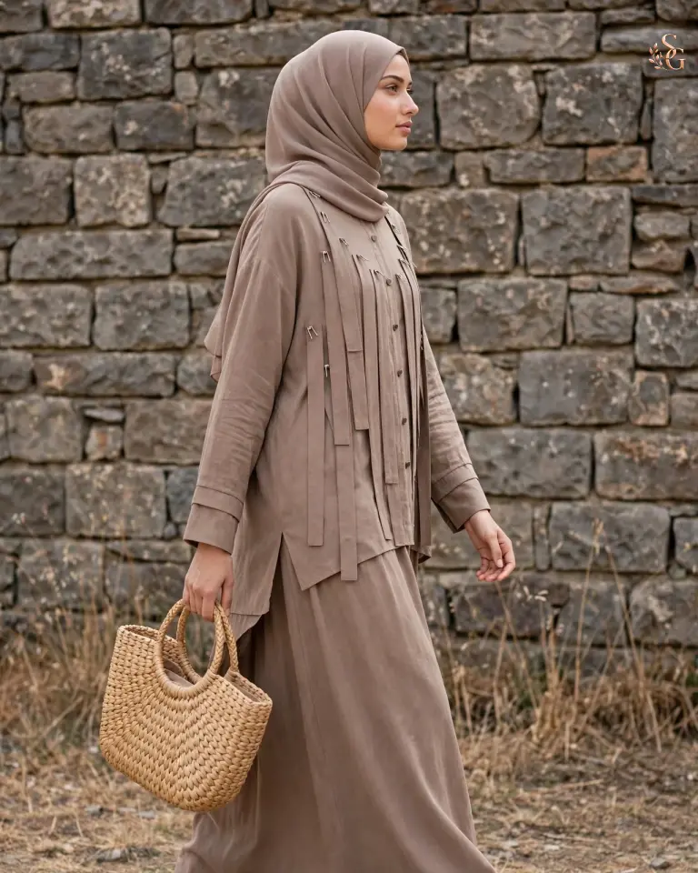 Ceremony 26Y934 Tencel Kumaş Etekli Takım 1 beden 38-40 - Vizon
