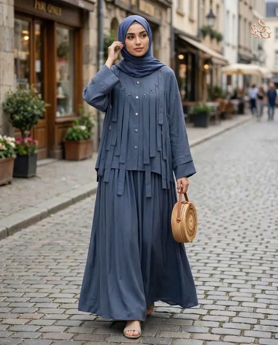 Ceremony 26Y934 Tencel Kumaş Etekli Takım 1 beden 38-40 - İndigo