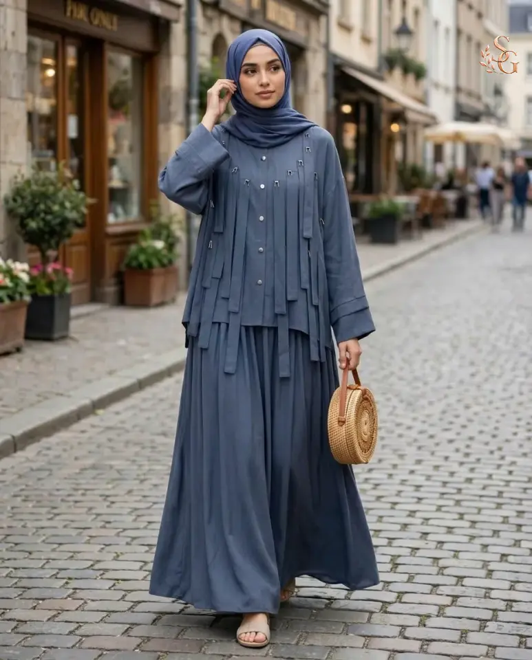 Ceremony 26Y934 Tencel Kumaş Etekli Takım 2 beden 42-44 - İndigo